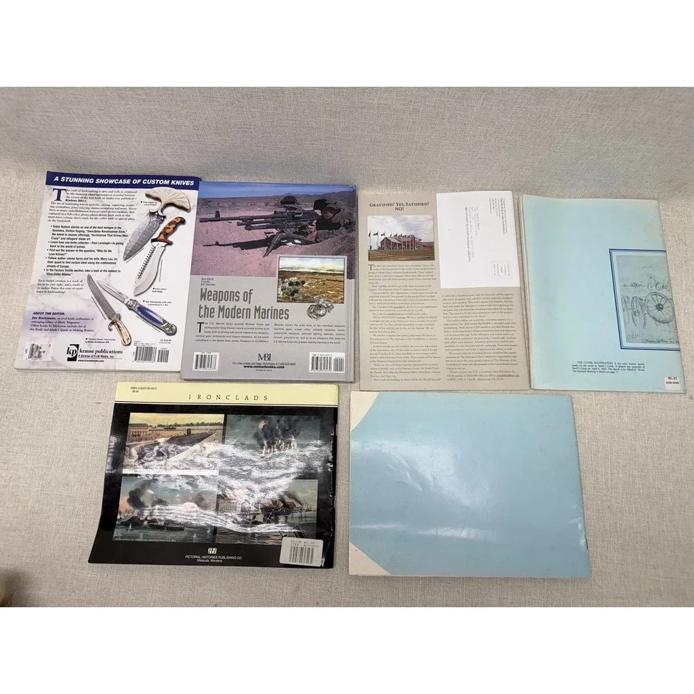 Military History Weapons Book Lot Knives 2011 Marines‎ Civil War Ironclads 6pc